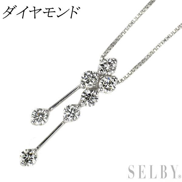 K18WG ダイヤモンド ペンダントネックレス