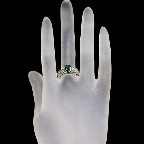 Pt900 サファイア ダイヤモンド リング 1.62ct D0.09ct