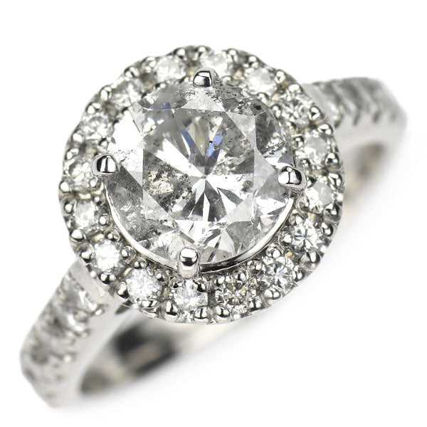 Pt900 ダイヤモンド リング 2.026ct H I2 Fair D0.85ct