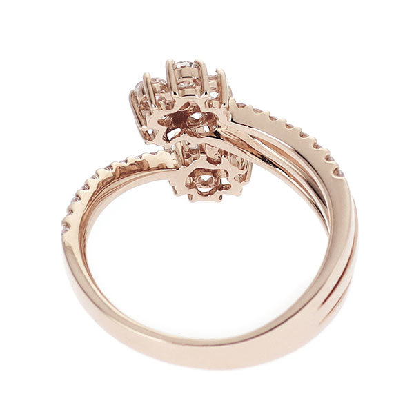 K18PG ダイヤモンド リング 0.76ct フラワー