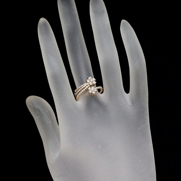 K18PG ダイヤモンド リング 0.76ct フラワー