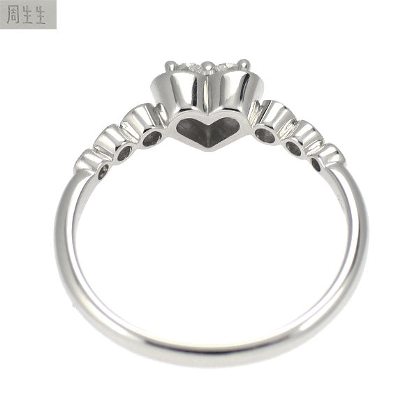 周生生 K18WG ダイヤモンド リング 0.15ct ハート