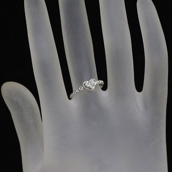周生生 K18WG ダイヤモンド リング 0.15ct ハート