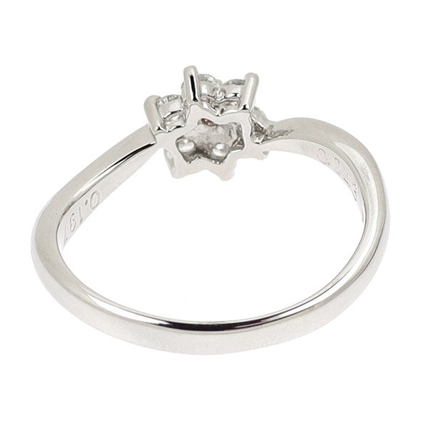 希少 Pt900 天然ピンク/カラーレス ダイヤモンド リング 0.043ct D0.197ct フラワー