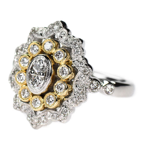 K18YG/WG ダイヤモンド リング 0.57ct