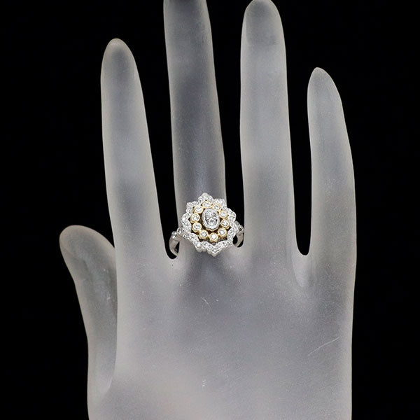 K18YG/WG ダイヤモンド リング 0.57ct