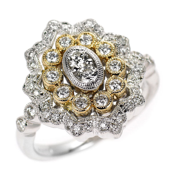 K18YG/WG ダイヤモンド リング 0.57ct