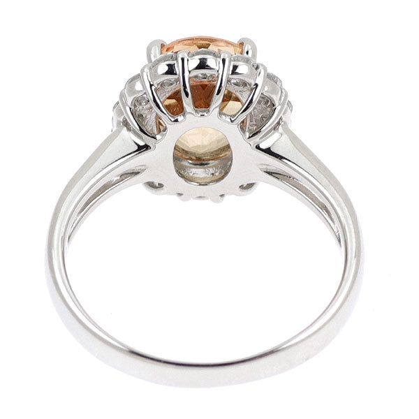 Pt900 インペリアル トパーズ ダイヤモンド リング 2.53ct 0.59ct