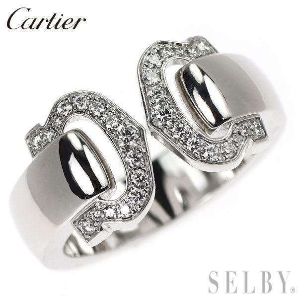 カルティエ K18WG ダイヤモンド リング 2C ブークルセ 49号