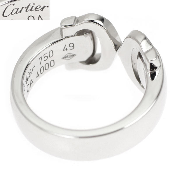 カルティエ K18WG ダイヤモンド リング 2C ブークルセ 49号