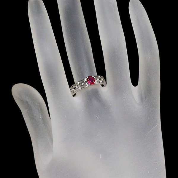 Pt900 ルビー ダイヤモンド リング 0.55ct D0.10ct — セルビー