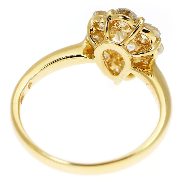 K18YG ペアシェイプカット ダイヤモンド リング 0.482ct D0.83ct