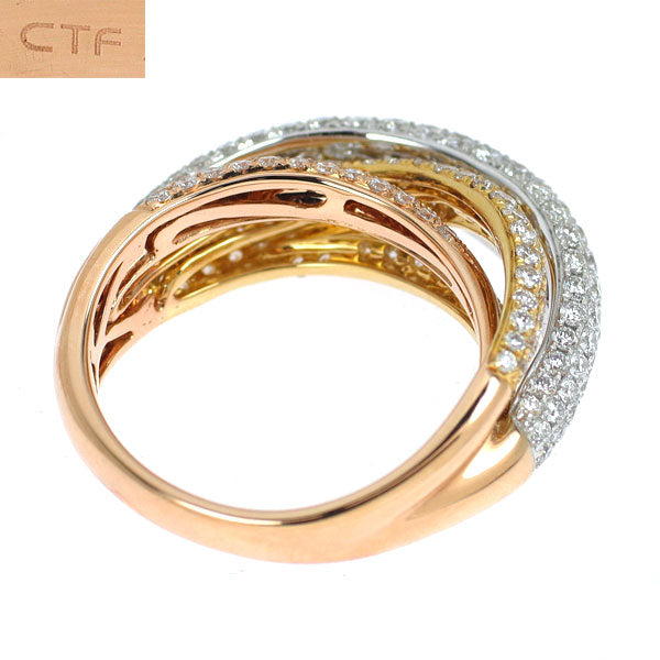 周大福 K18YG/WG/PG ダイヤモンド リング 2.210ct パヴェ