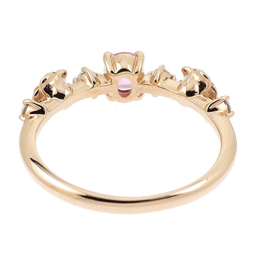 K18PG ピンクサファイア ダイヤモンド リング 0.31ct D0.11ct 薔薇