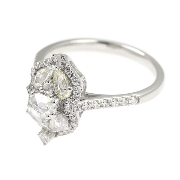 K18WG ローズカット ダイヤモンド リング 0.71ct D0.30ct