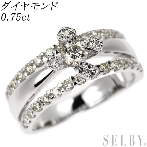 K18WG ダイヤモンド リング 0.75ct