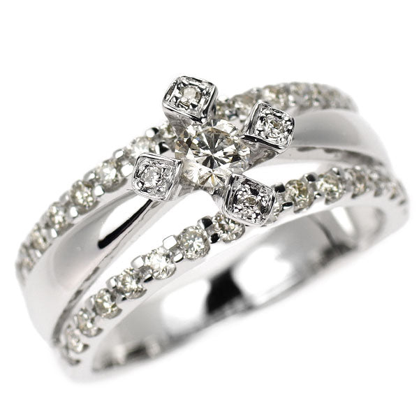 K18WG ダイヤモンド リング 0.75ct