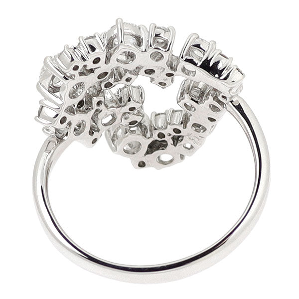 K18WG ローズカット/ラウンドブリリアントカット ダイヤモンド リング 1.00ct ハート