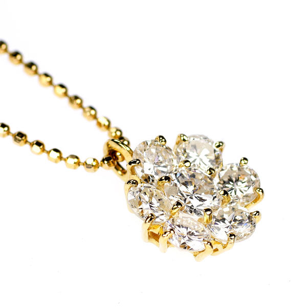 K18YG ダイヤモンド ペンダントネックレス 1.50ct フラワー