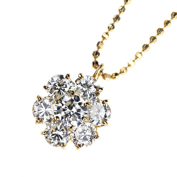 K18YG ダイヤモンド ペンダントネックレス 1.50ct フラワー