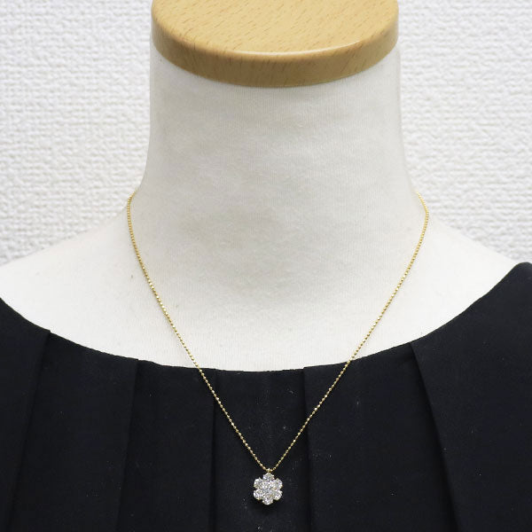 K18YG ダイヤモンド ペンダントネックレス 1.50ct フラワー