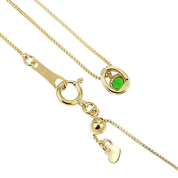 希少 K18YG デマントイドガーネット ダイヤモンド ペンダントネックレス 0.13ct D0.03ct