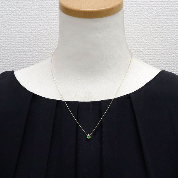 希少 K18YG デマントイドガーネット ダイヤモンド ペンダントネックレス 0.13ct D0.03ct