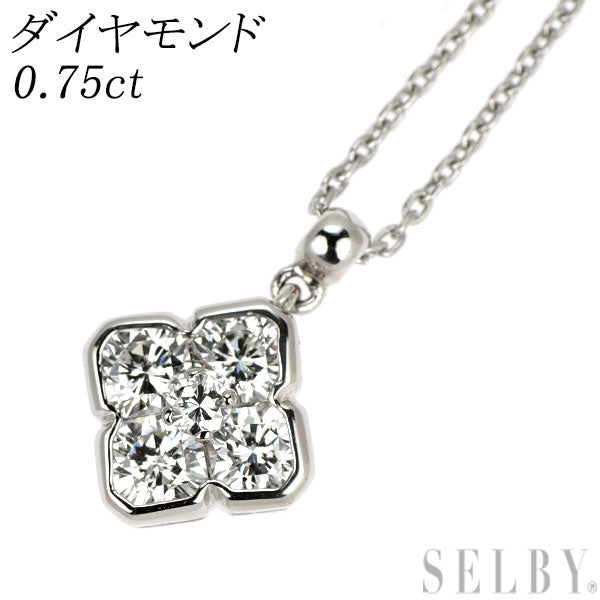 Pt900/ Pt850 ダイヤモンド ペンダントネックレス 0.75ct