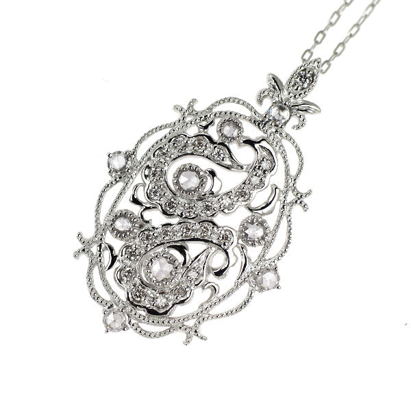 K18WG ダイヤモンド ペンダントネックレス 0.30ct