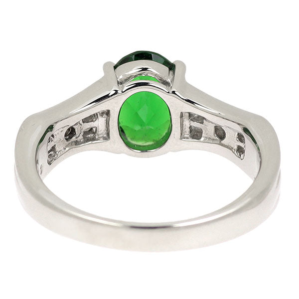 Pt900 グリーングロッシュラライトガーネット ダイヤモンド リング 1.71ct D0.27ct