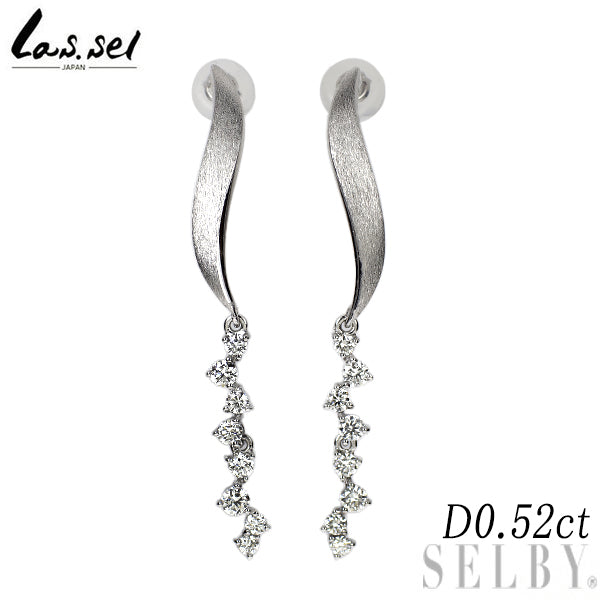 ラッセル K18WG ダイヤモンド ピアス 0.52ct