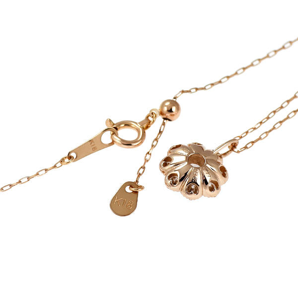 K18PG ローズカット ダイヤモンド ペンダントネックレス 0.17ct D0.30ct  フラワー