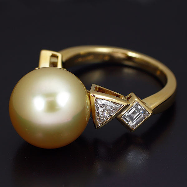 ミキモト K18YG ゴールデンパール ダイヤモンド リング 径約13.1mm D1.21ct 《セルビー銀座店》【中古】