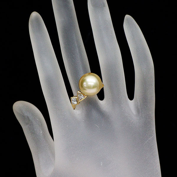 ミキモト K18YG ゴールデンパール ダイヤモンド リング 径約13.1mm D1.21ct 《セルビー銀座店》【中古】