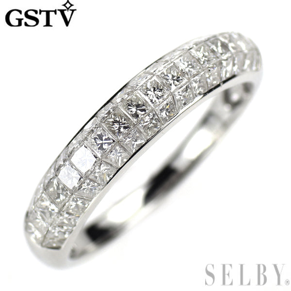 GSTV K18WG ダイヤモンド リング  ミステリーセッティング