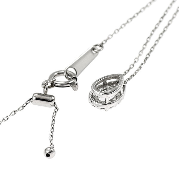 Pt950/ Pt850 ローズカットペアシェイプ ダイヤモンド ペンダントネックレス 0.15ct D0.08ct