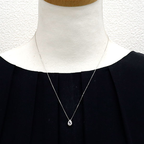 Pt950/ Pt850 ローズカットペアシェイプ ダイヤモンド ペンダントネックレス 0.15ct D0.08ct