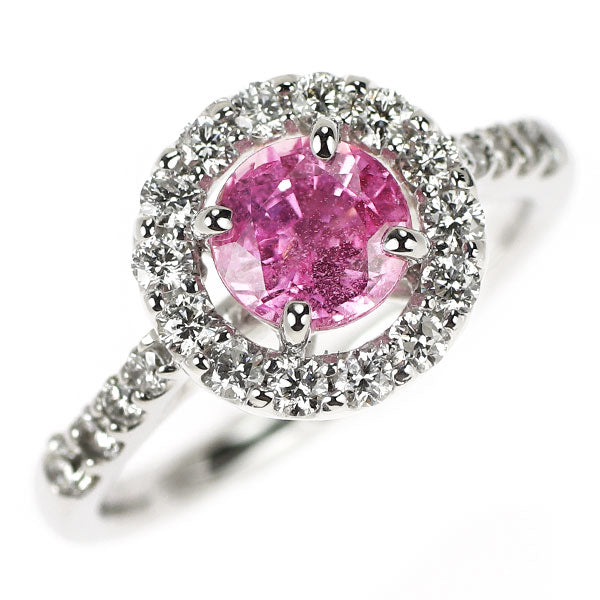 K18WG ピンクサファイア ダイヤモンド リング 1.35ct 0.56ct
