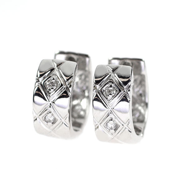 K14WG ダイヤモンド ピアス 0.06ct  フープ