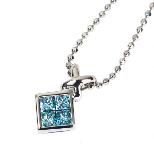 Pt900/ Pt850 トリートブルーダイヤモンド ペンダントネックレス 0.41ct ミステリーセッティング