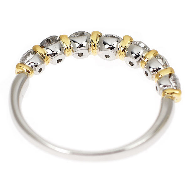 K18YG/ Pt900 ダイヤモンド リング 1.06ct ハーフエタニティ