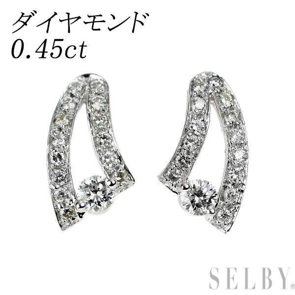K18WG ダイヤモンド ピアス 0.45ct