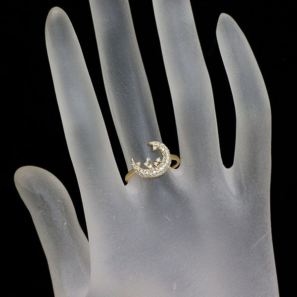 K18YG ダイヤモンド リング 0.30ct 月