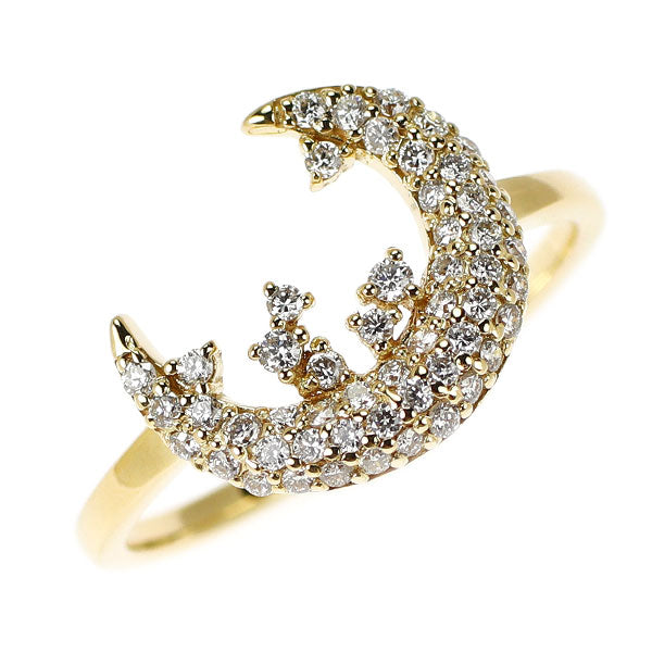 K18YG ダイヤモンド リング 0.30ct 月