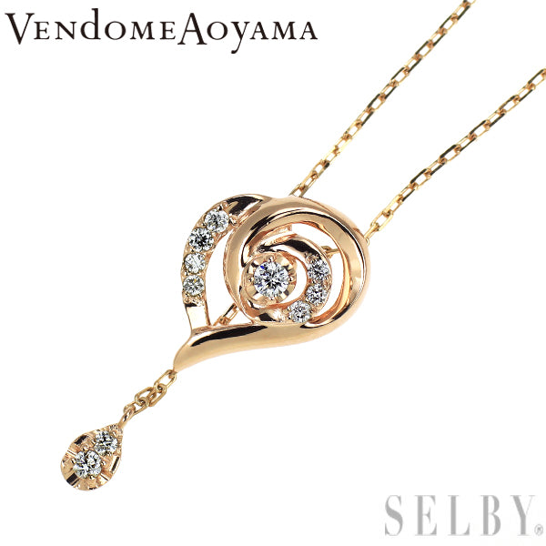 ヴァンドーム青山 K18PG ダイヤモンド ペンダントネックレス ハート