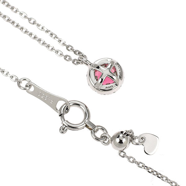 Pt900/ Pt850 ピンクトルマリン ダイヤモンド ペンダントネックレス 0.23ct D0.06ct