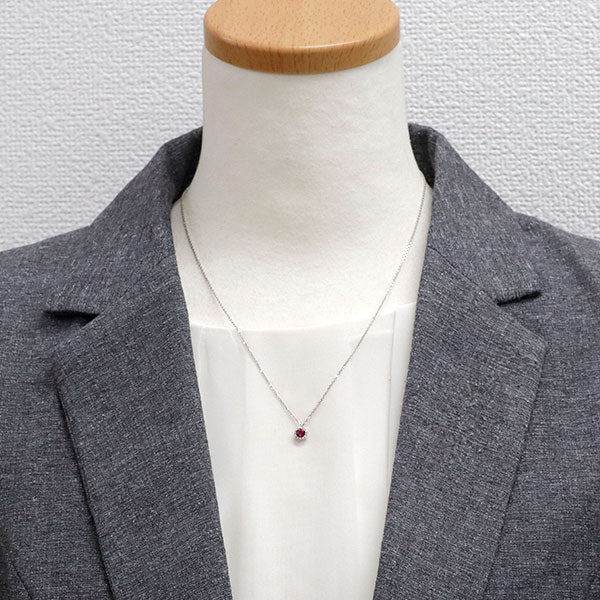 Pt900/ Pt850 ピンクトルマリン ダイヤモンド ペンダントネックレス 0.23ct D0.06ct