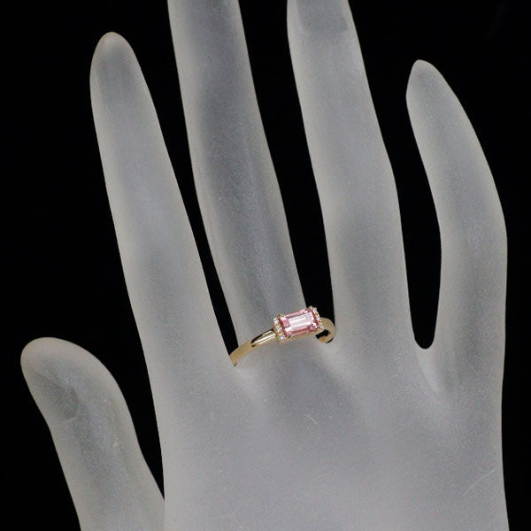 スタージュエリー K18YG ピンクトルマリン ダイヤモンド リング D0.02ct