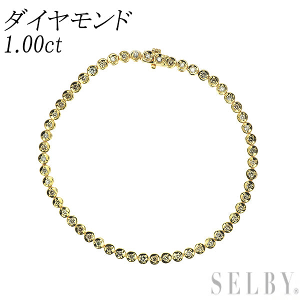 K18YG ダイヤモンド テニス ブレスレット 1.00ct