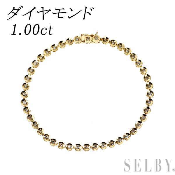 K18YG ダイヤモンド ブレスレット 1.00ct テニス